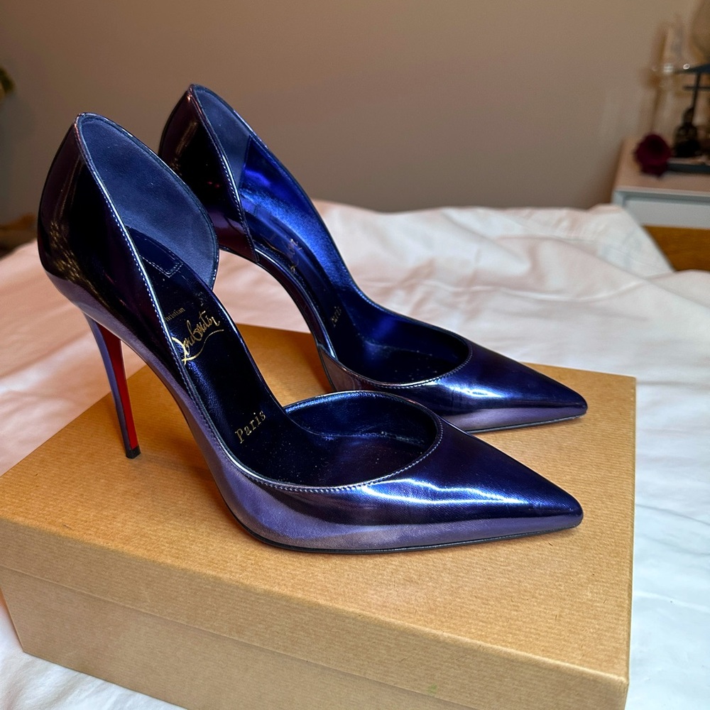Louboutin chrome heels